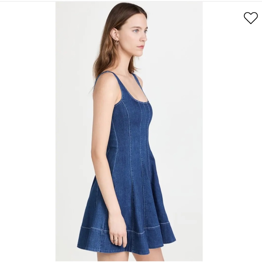 STAUD Wells Mini Dress Denim Fit And Flare 12 - Picture 3 of 13
